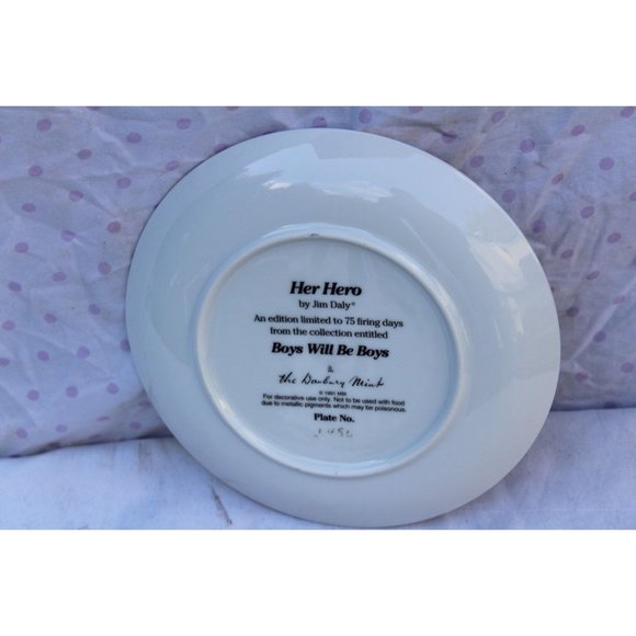 Danbury Jim Daly Plate Boys Will Be Boys Her Hero - Picture 3 of 3